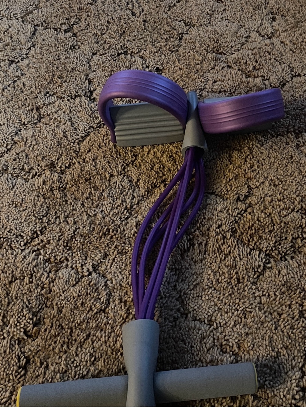 Purple Resistance Tube Exercise Band with Foam Handles